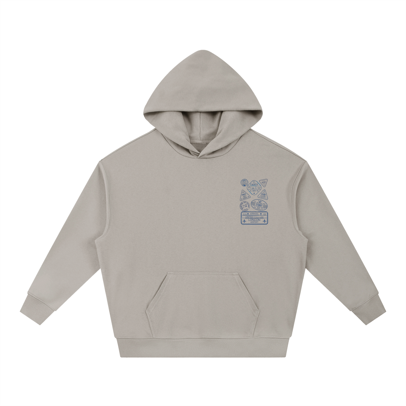 Passport Stamp Boxy Hoodie