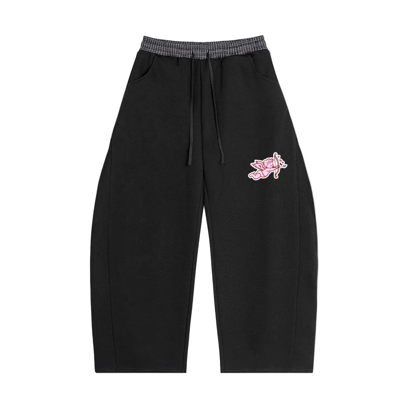 Angel Wings Plaid Waistband Sweatpants