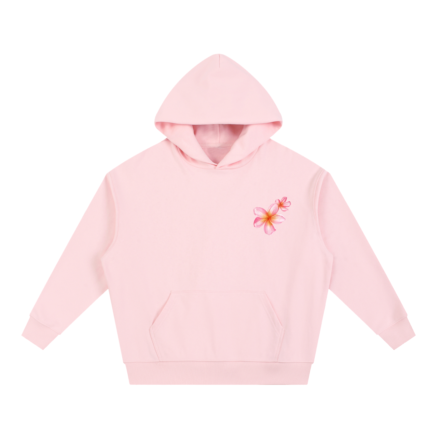 Pink Plumeria Boxy Hoodie