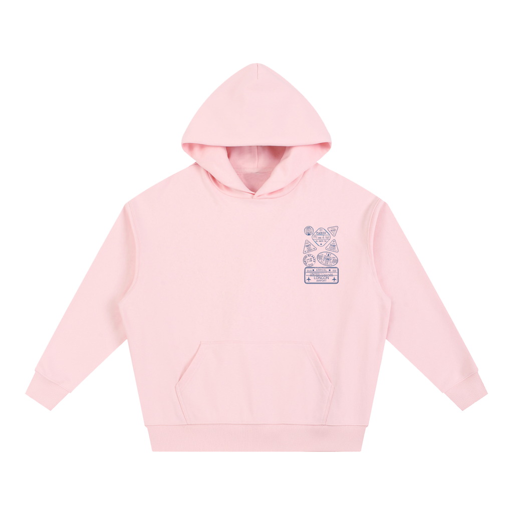 Passport Stamp Boxy Hoodie