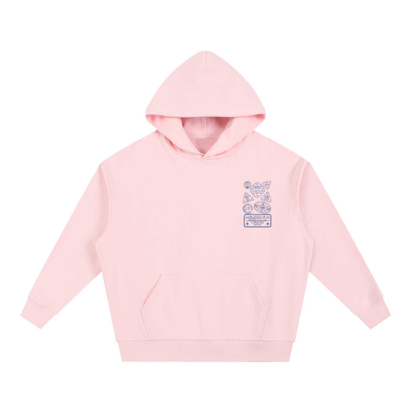 Passport Stamp Boxy Hoodie