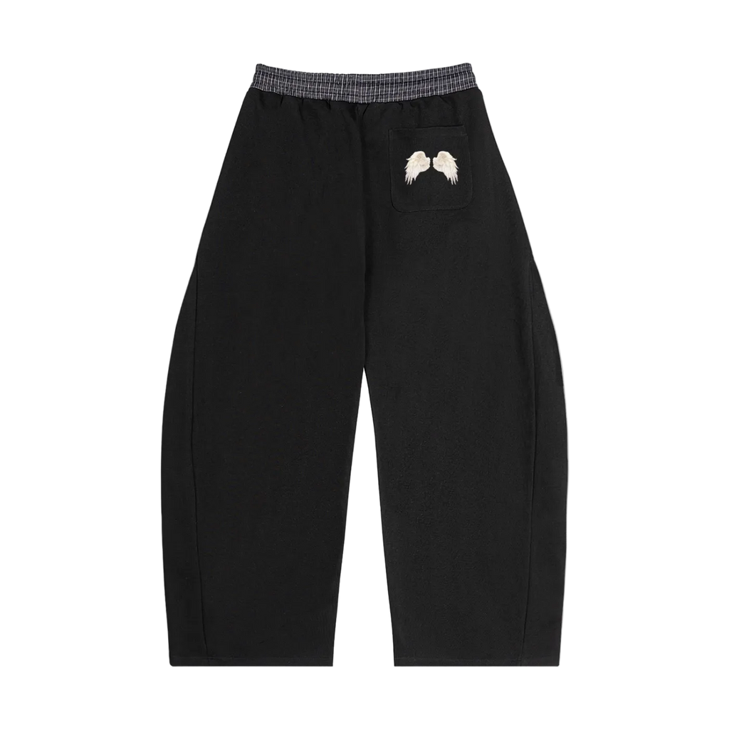 Angel Wings Plaid Waistband Sweatpants