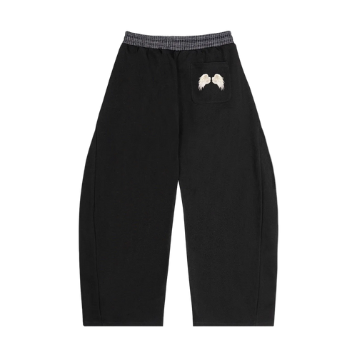 Angel Wings Plaid Waistband Sweatpants