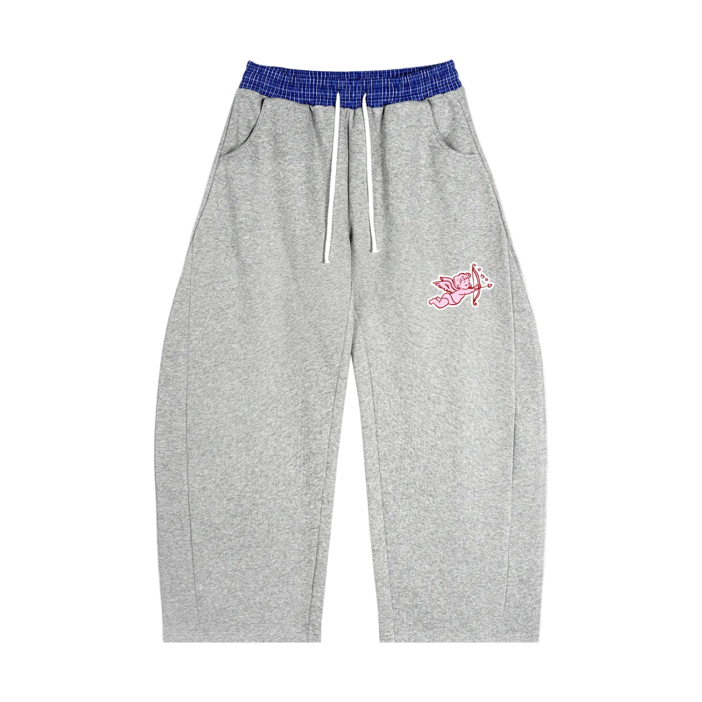 Angel Wings Plaid Waistband Sweatpants